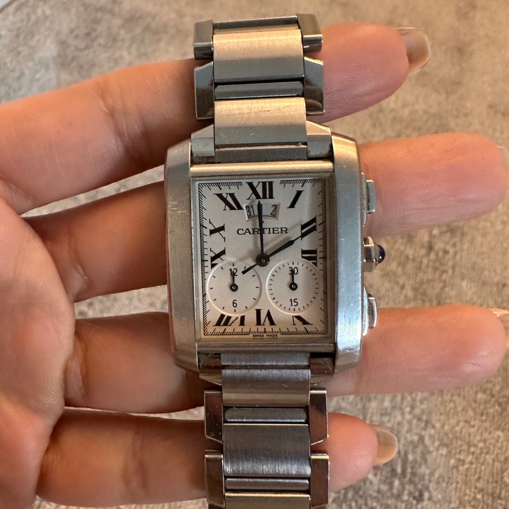 Cartier tank large UNISEX francaise steel